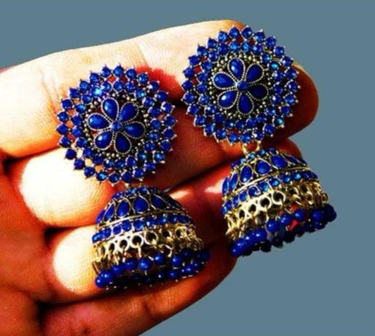 Meenakari Hoop Baali Earrings